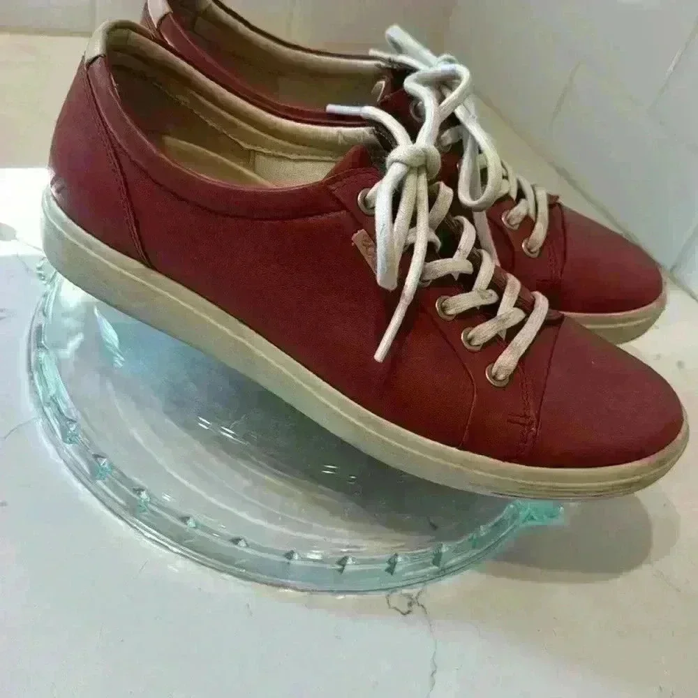 ECCO leather Women’s lace up shoes Red size 40